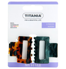 Заколка-крабик для волос, мрамор и леопард, 2шт