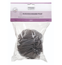  Мочалка-пуф для душа, серая