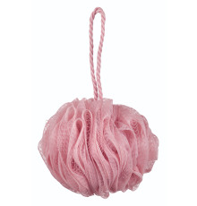  Мочалка-пуф для душа, розовая