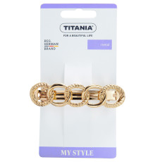 Заколка-зажим "Цепочка" металлическая, золотая, 7,5 см