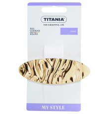 Заколка-зажим "Волна" металлическая, золотая, 7,5 см