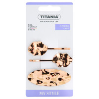 Заколка для волос "Волна" металлическая, золотая, 3 шт по 5 см