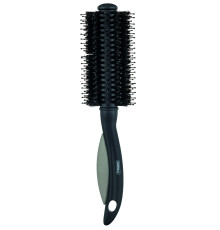 Щетка круглая Round brush (брашинг), нейлон и натуральная щетина, диаметр 5,5 см, серая, 22,5 см