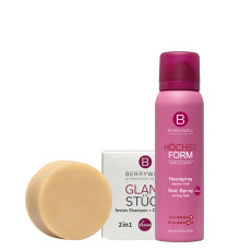 Набор: Лак для волос сильной фиксации, 100 мл + Твердый шампунь и кондиционер 2в1 Vegan, 80г