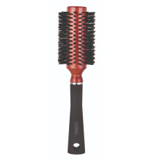  Щетка круглая с деревянной головкой и прорезиненной ручкой, 70% нейлона и 30% натуральной щетины, диаметр 6,5см, 25 см